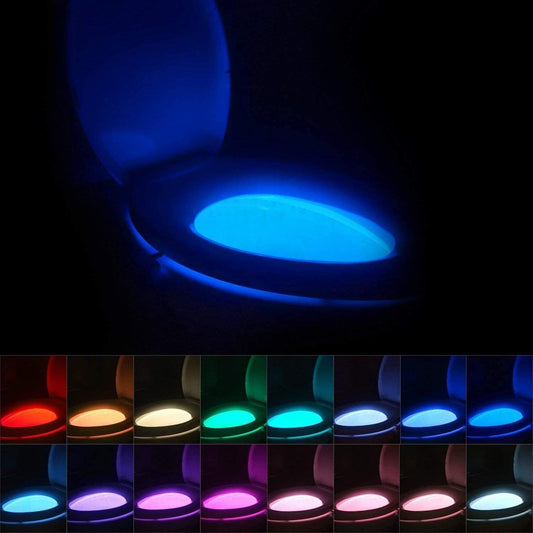 Toilet Bowl Night Light Motion Sensor, 16 Color Changing LED Gadgets for Bathroom Accessories Decor, Cool Gag Stuff for Men, Kids, Funny Stocking Stuffer Gifts 2025