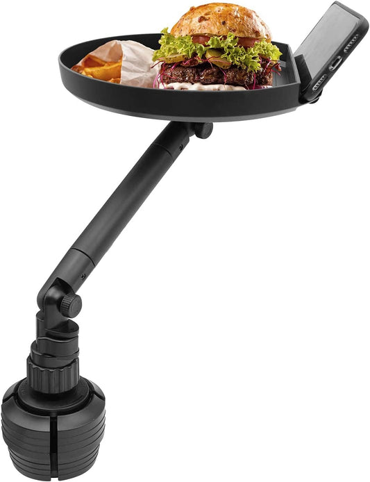 Cup Holder Tray for Car - Adjustable Car Tray Table - Perfect Car Food Tray for Eating with Phone Slot and Swivel Arm - Car Organizer