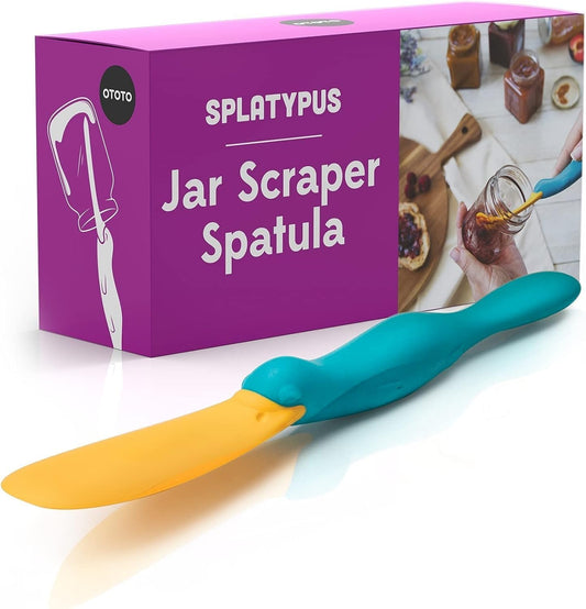 Splatypus Jar Spatula for Scooping and Scraping - Unique Fun Cooking Kitchen Gadgets for Foodies - Bpa-Free & 100% Food Safe - Crepe Spreader